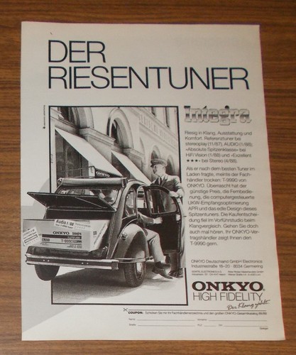 Rare advertising onkyo integra - advertising,