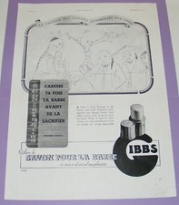 GIBBS SAVON POUR LA BARBE -SAGESSE DES NATIONS- 1937 PUBLICITÉ D’ÉPOQUE /B5167