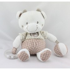 Doudou vache beige écru gris