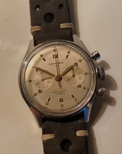 LEMANIA 105 CHRONOGRAPH SILVER DIAL MANUAL WIND MAN'S WATCH / R061