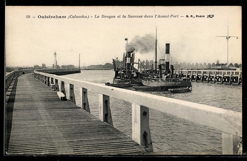 Cpa ouistreham drague - ouistreham,, la