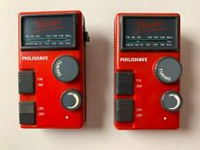 LOT 2 MINI RADIO PHILISHAVE TRACER - VINTAGE ROUGE - POUR PIECES