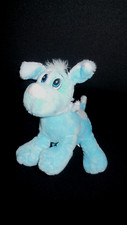 doudou peluche chien bleu ciel turquoise qui aboie GIPSY HS