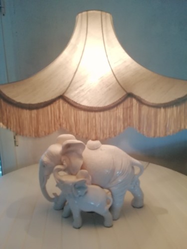 Lampe céramique éléphants