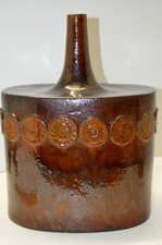 -VASE PIED de LAMPE TERRE CUITE MODERNISTE FLEURS en APPLIQUE Signé TEULIERES XX