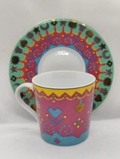 SUPERBE TASSE ET SOUCOUPE DEMI-TASSE GENEVIÈVE LETHU TZIGANE PARIS 1992