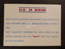 MISE EN DEMEURE Dîner en tête à tête   humour  carte postale