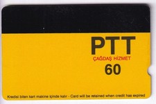 TEST CARTE CARD .. TURQUIE 60U ALCATEL PTT RARE ESSAI BARCODE + NO MAGNETIC BAND