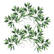  100 Pcs Bambou Artificiel Extérieur Feuilles De Simulées Réalistes