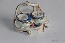 Ancien encrier porcelaine miniature pour poupée (53038)