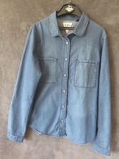 CHEMISE BLEU JEAN TETE DE MORT ♥ IKKS  ♥ T 12 ANS TTBE +++ ☺