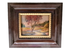 Tableau Emaux de Limoges signé P. Bonnet Limoges " Bord de rivière "