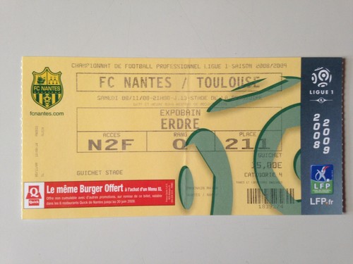 Ticket match nantes - fc,