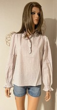 Tunique blouse carreaux écrue