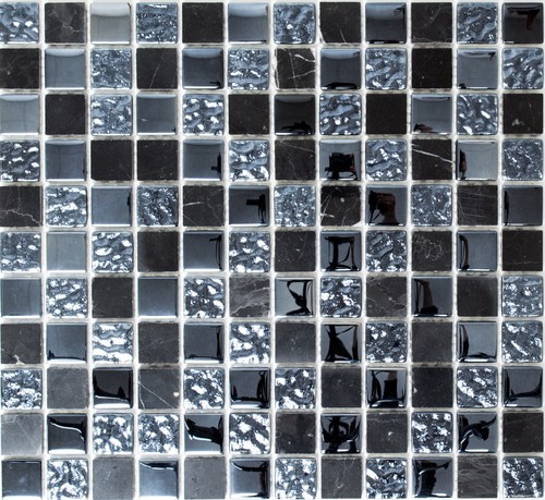 Carreaux mosaïque gris noir - mosaïque,