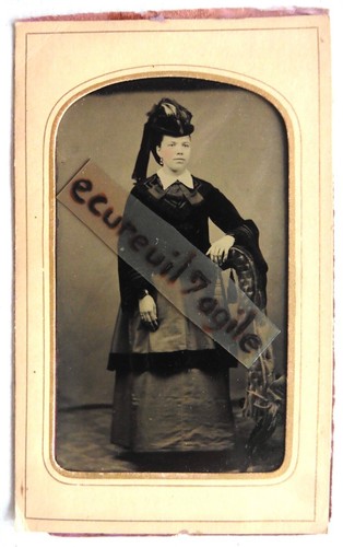 Ferrotype photo jeune femme - ferrotype,