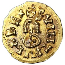 Coin Spain Visigoths - Suinthila - Tremissis or - Capilla Hoard 1891