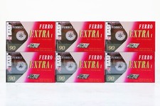 6 Cassettes K7 AUDIO BASF 90 FERRO EXTRA 1 État NEUF Film d'origine