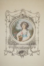 LITHO COULEUR  PORTRAIT FEMME