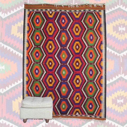 Tapis kilim vintage organisé - tapis,
