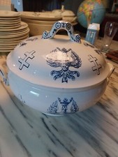 soupière ancienne Faience Luneville Croix De Lorraine Kg Nancy