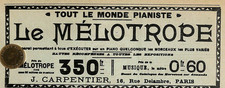 PARIS ( RUE DELAMBRE ) J. CARPENTIER " LE MÉLOTROPE " PUBLICITÉ ADVERTISING 1905