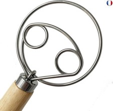 Fouet à Pâte De 13 Po, Fouet à Pâte Danois En Acier Inoxydable à Double Yeux, Ba