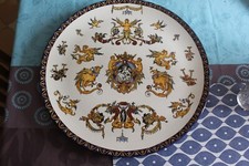 ORIGINAL  ET GRAND PLAT DECORATIF EN CERAMIQUE FAIENCE DE GIEN
