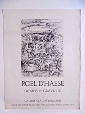 ROËL D' HAESE Affiche originale en litho 1962 Surréalisme belge Bruges Grammont