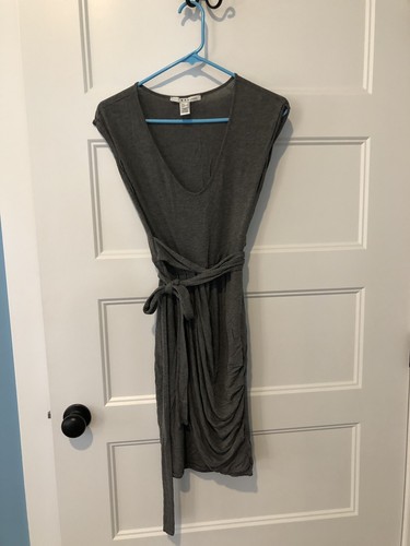 Mng mango grey drape dress - grey,