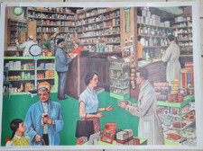 ANCIENNE CARTE ECOLE ROSSIGNOL DOUBLE PHARMACIE ET HOMMAGE A NOS DEFENSEURS