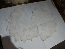 lot de 4 ancien plastron col dentelle voile plumetis beige FAB FRANCE vintage