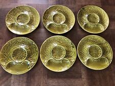 6 ASSIETTES A ARTICHAUT EN FAÏENCE DE GIEN, BARBOTINE