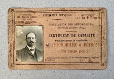 Rare Permis de Conduire 1908