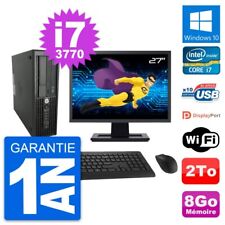 PC HP WorkStation Z220 SFF Ecran 27" i7-3770 RAM 8Go Disque 2To Windows 10 Wifi