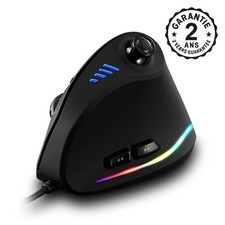 Souris Filaire Gamer Verticale Ergonomique RGB PC Mac Os 10000DPI Laser 128KB