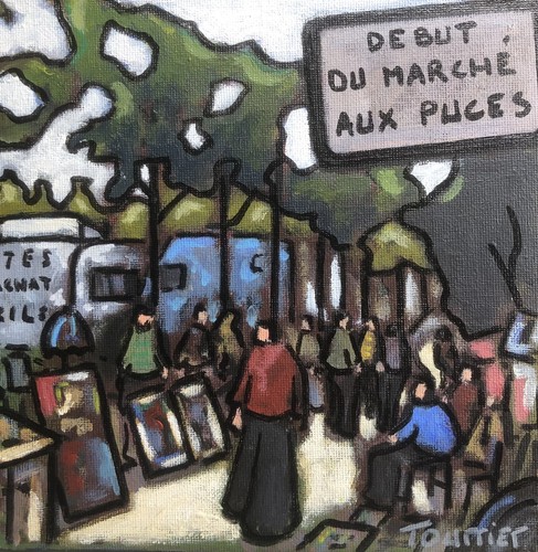 Tableau paris marché - tableau,
