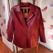 Très belle veste femme cuir Giorgio rouge Taille 46 neuve