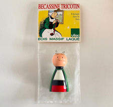 TRICOTIN BECASSINE EN BOIS PEINT- ANCIEN JOUET VILAC - 1993 - Made in France