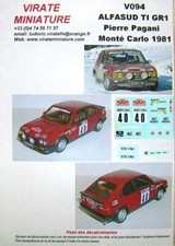 V094 ALFA SUD TI RALLYE MONTE CARLO 1981 PIERRE PAGANI DECALS VIRATE MINIATURE