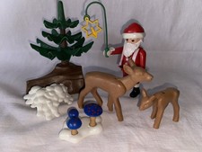 Playmobil Père Noël Dans La Forêt Sapin Biche Faon Champignons Christmas Hiver