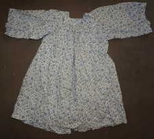 Jolie robe tablier ancienne en coton fleuri pour BB type Jumeau