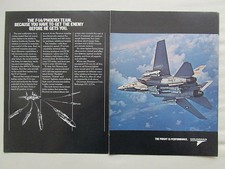 3/1981 PUB GRUMMAN AEROSPACE F-14 TOMCAT US NAVY SPARROW PHOENIX ORIGINAL AD