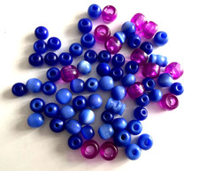Lot de perles ton BLEU Roi Rose pour Bracelet Collier... Loisir créatif !