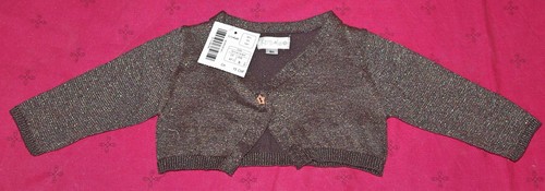 Gilet boléro marron pailleté