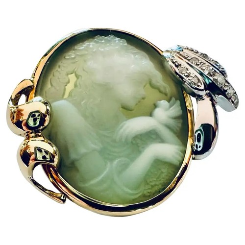 Broche giada verde jaune - broche, or