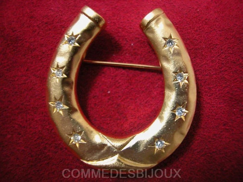 Broche vintage fer cheval - broche,
