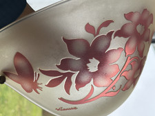 Paire d'appliques en pâte de verre, demi lune, "Vianne", dégagée à l'acide