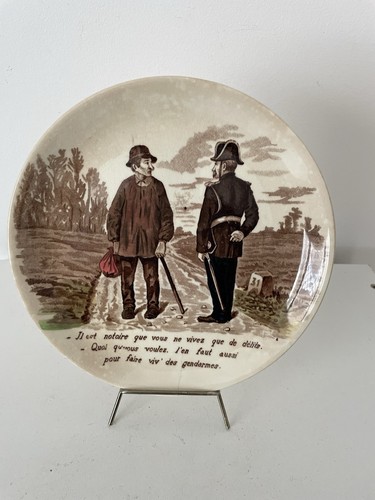 Assiette parlante ancienne - , en