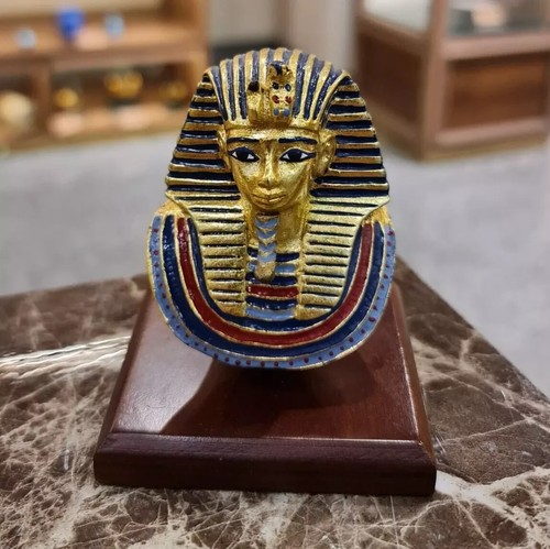 Small king tut mask wooden - mask, on